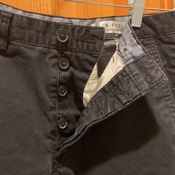 H&M Black Slim Fit Button-Fly Chino Pants Size 32R - Picture 4 of 6